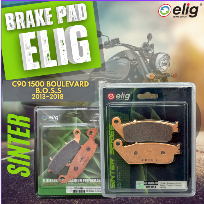 Bố thắng Elig Sinter dành cho xe SUZUKI C90 1500 Boulevard B.O.S.S. 2013-2018 (Trước  EM-014 , Sau  EM-046)