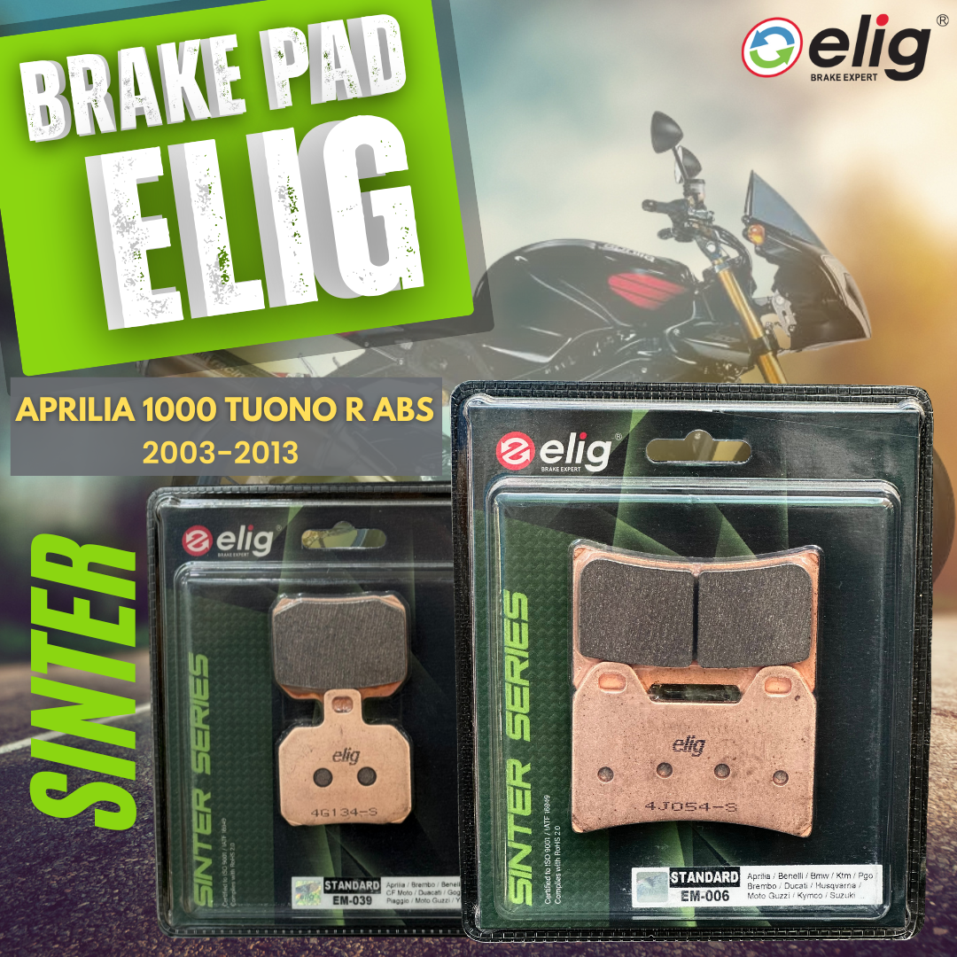 Bố thắng Elig Sinter dành cho xe APRILIA TOUNO R ABS 2003-2013 (Trước EM-006, Sau EM-039)