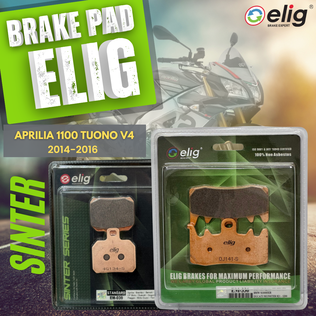 Bố thắng Elig Sinter dành cho xe APRILIA 1100 TOUNO V4 2014-2016 (Trước EM-336, Sau EM-039)