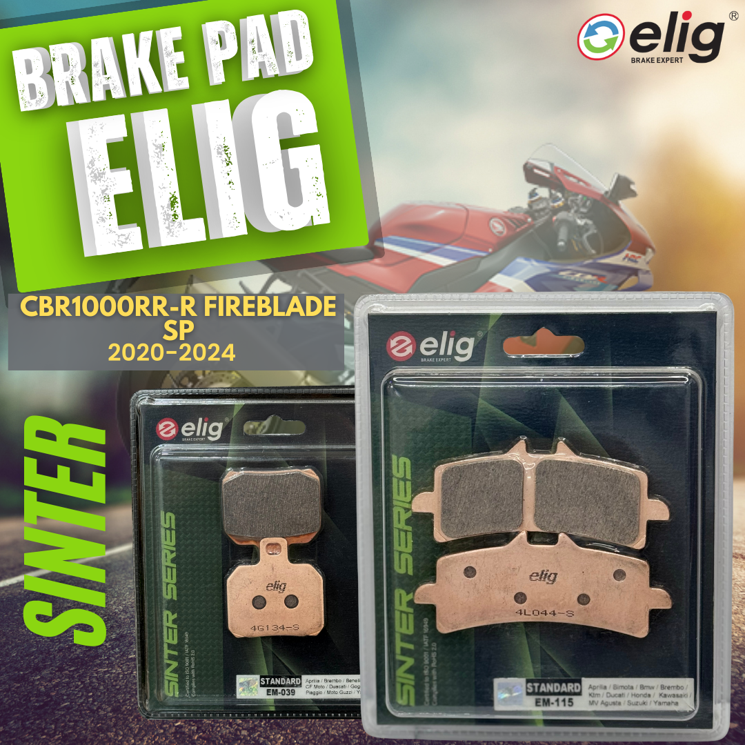 Bố thắng Elig Sinter dành cho xe HONDA CBR1000RR-R FIREBLADE SP 2020-2024 (Trước EM-115, Sau EM-039)