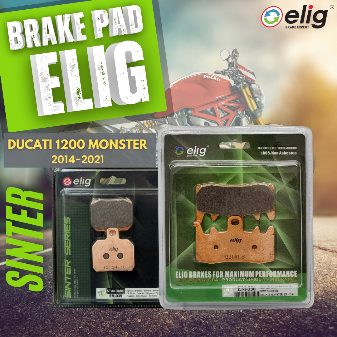 Bố thắng Elig Sinter dành cho xe DUCATI MONSTER 1200 2016-2021 (Trước EM-336,  Sau EM-039)