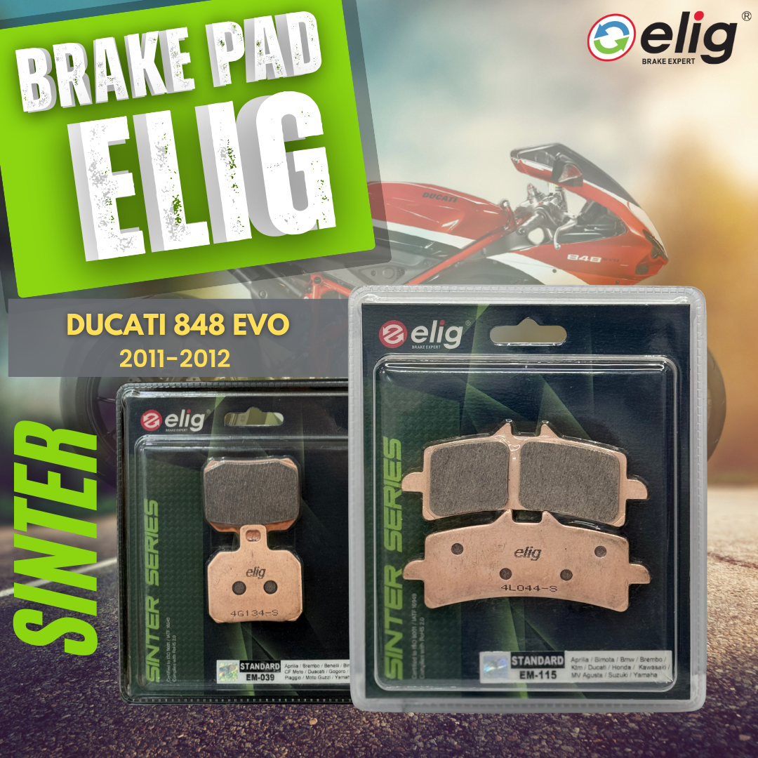 Bố thắng Elig Sinter dành cho xe DUCATI EVO 848 2011-2012 (Trước EM-115, Sau EM-039)