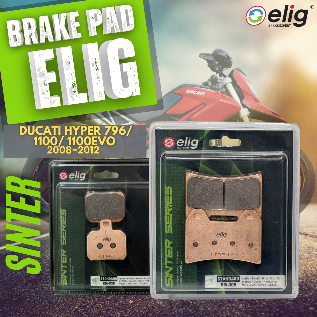 Bố thắng Elig Sinter dành cho xe DUCATI HYPER 796_ 1100_ 1100EVO 2008-2012 (Trước EM-006, Sau EM-039 )