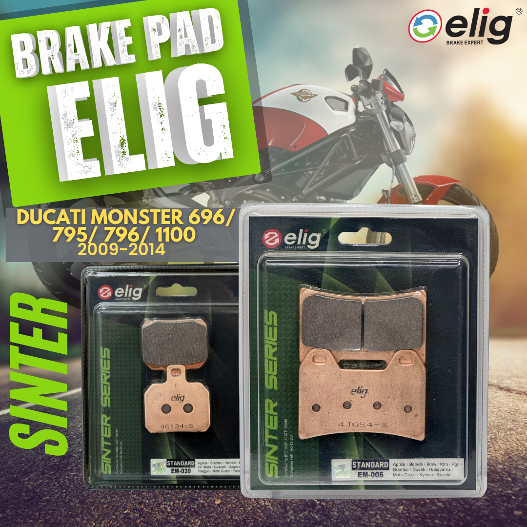 Bố thắng Elig Sinter dành cho xe DUCATI  MONSTER 696_ 795_ 796_ 1100 2009-2014