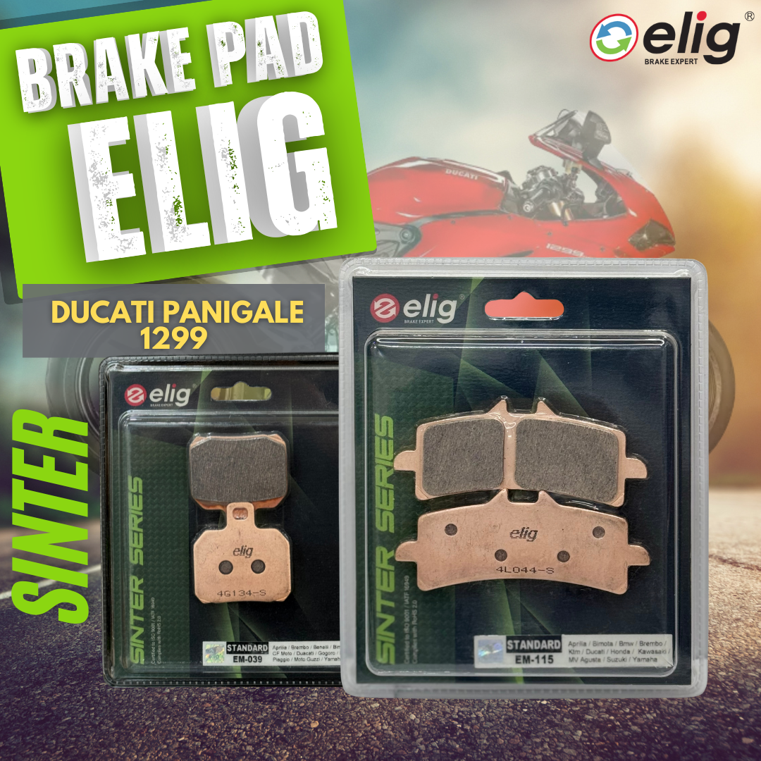 Bố thắng Elig Sinter dành cho xe DUCATI PANIGALE 1299 (Trước EM-115, Sau EM-039)