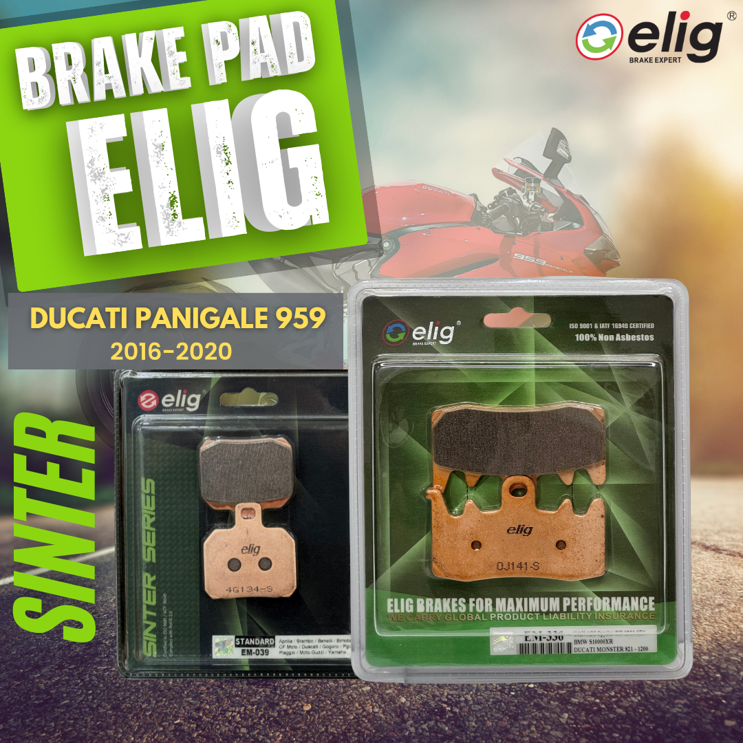 Bố thắng Elig Sinter dành cho xe DUCATI PANIGALE 959 (Trước EM- 336, Sau EM- 039)
