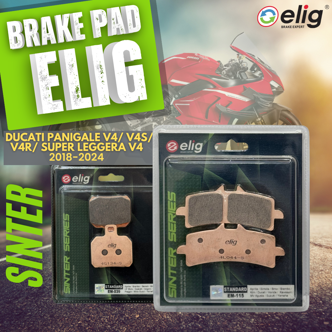 Bố thắng Elig Sinter dành cho xe DUCATI PANIGALE V4 (Trước EM- 115, Sau EM-039)