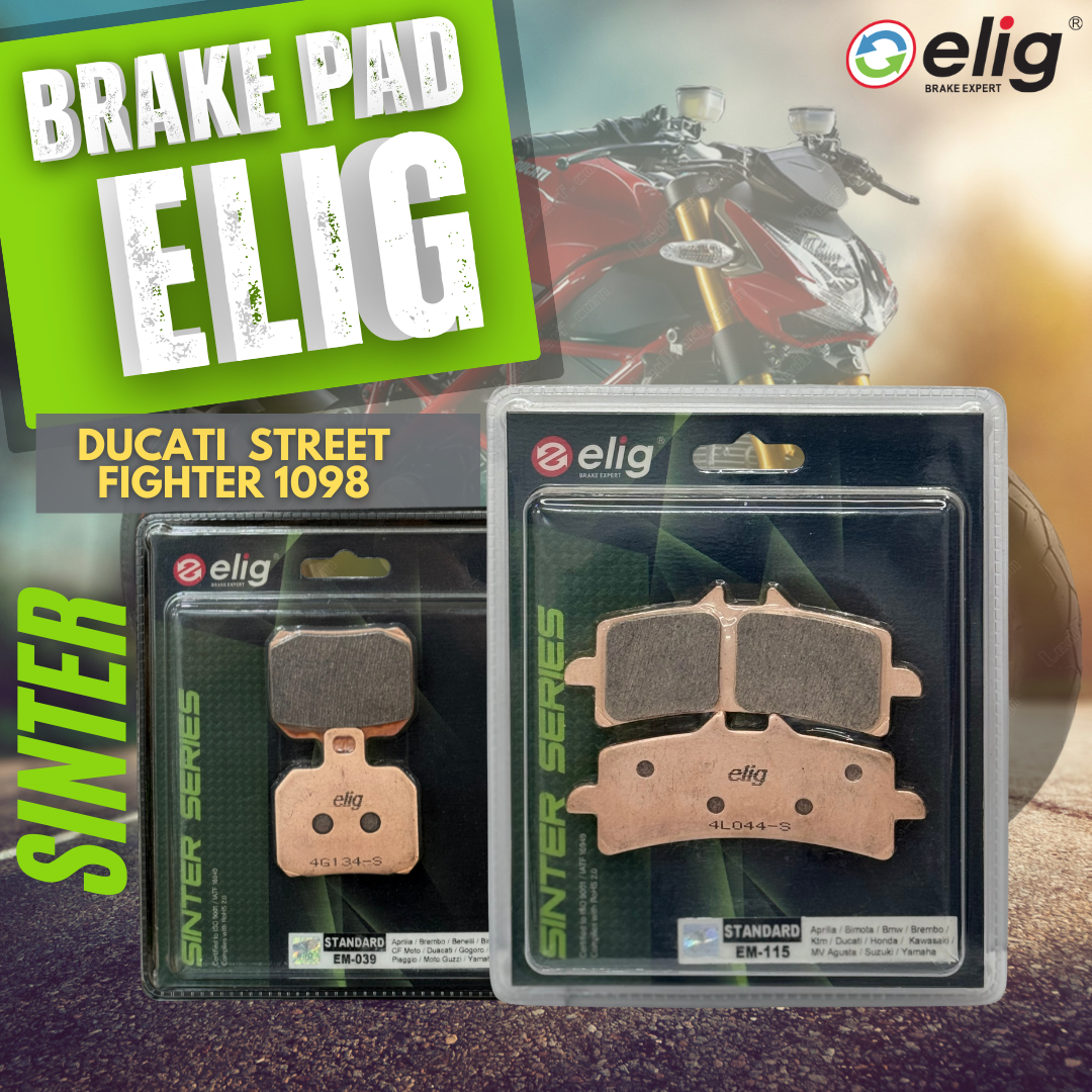 Bố thắng Elig Sinter dành cho xe DUCATI  STREET FIGHTER 1098(Trước EM-115, Sau EM-039)
