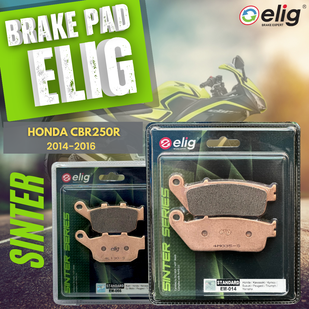Bố thắng Elig Sinter dành cho xe HONDA CBR250R 2014-2016 (Trước EM-014, Sau EM-066 )