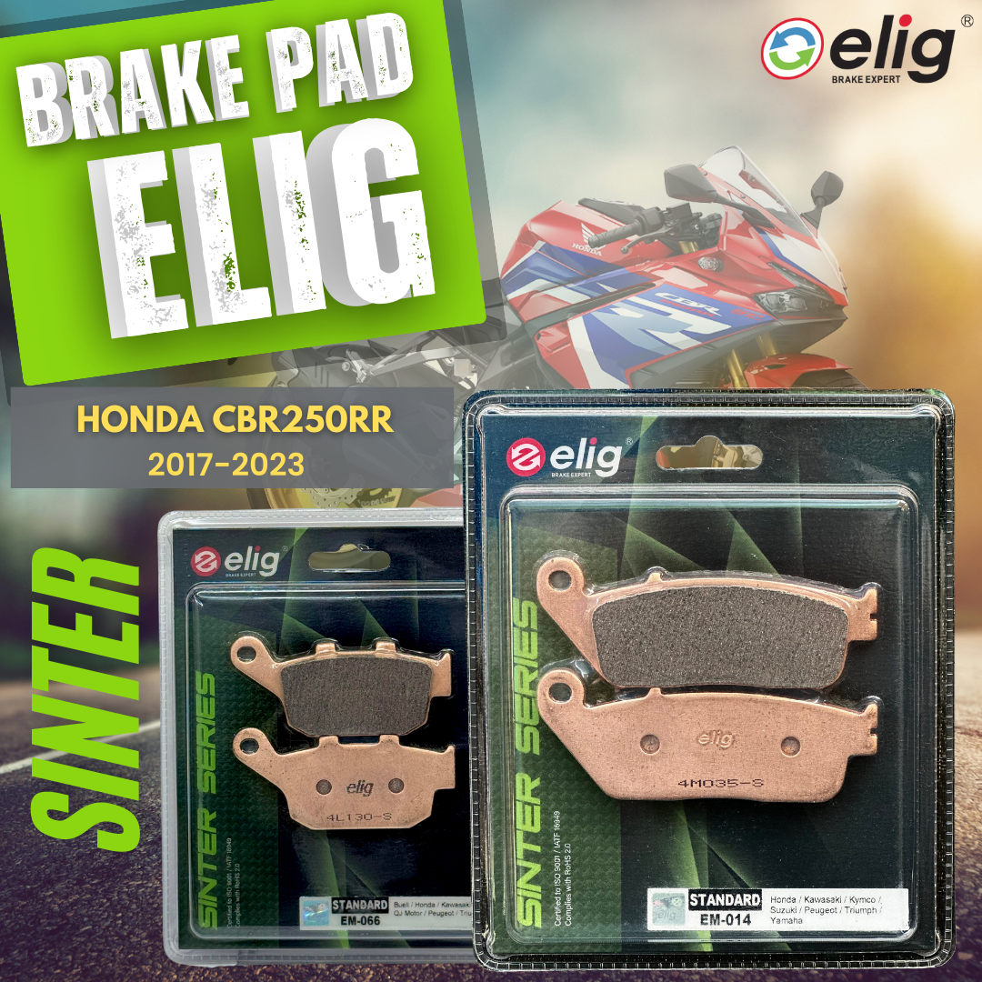Bố thắng Elig Sinter dành cho xe HONDA CBR250RR 2017-2023 (Trước EM-014, Sau EM-066)