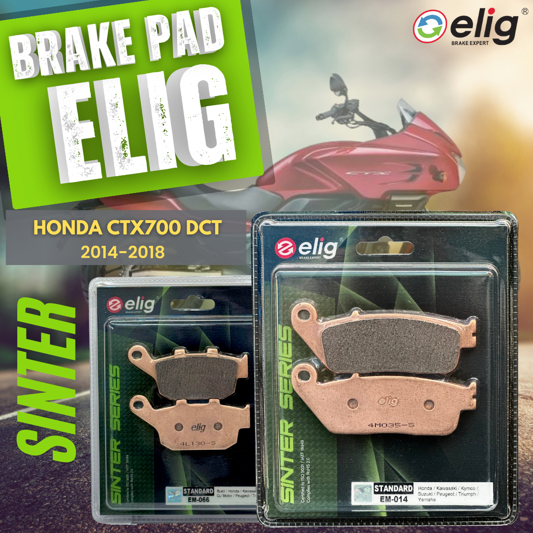 Bố thắng Elig Sinter dành cho xe HONDA CTX700 DCT 2014-2018 (Trước EM- 014, Sau EM- 066)