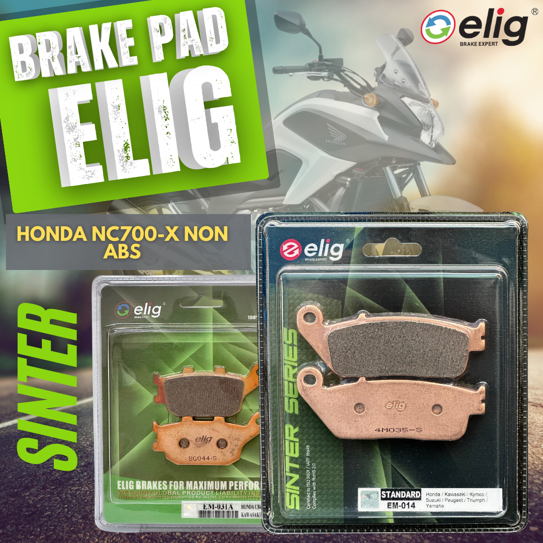 Bố thắng Elig Sinter dành cho xe HONDA NC700X NON ABS (Trước EM-014, Sau EM-066)