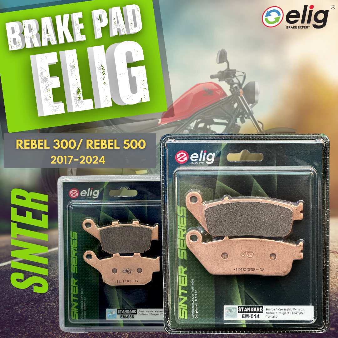 Bố thắng Elig Sinter dành cho xe HONDA REBEL 300_500 (Trước EM-014, Sau EM-066)