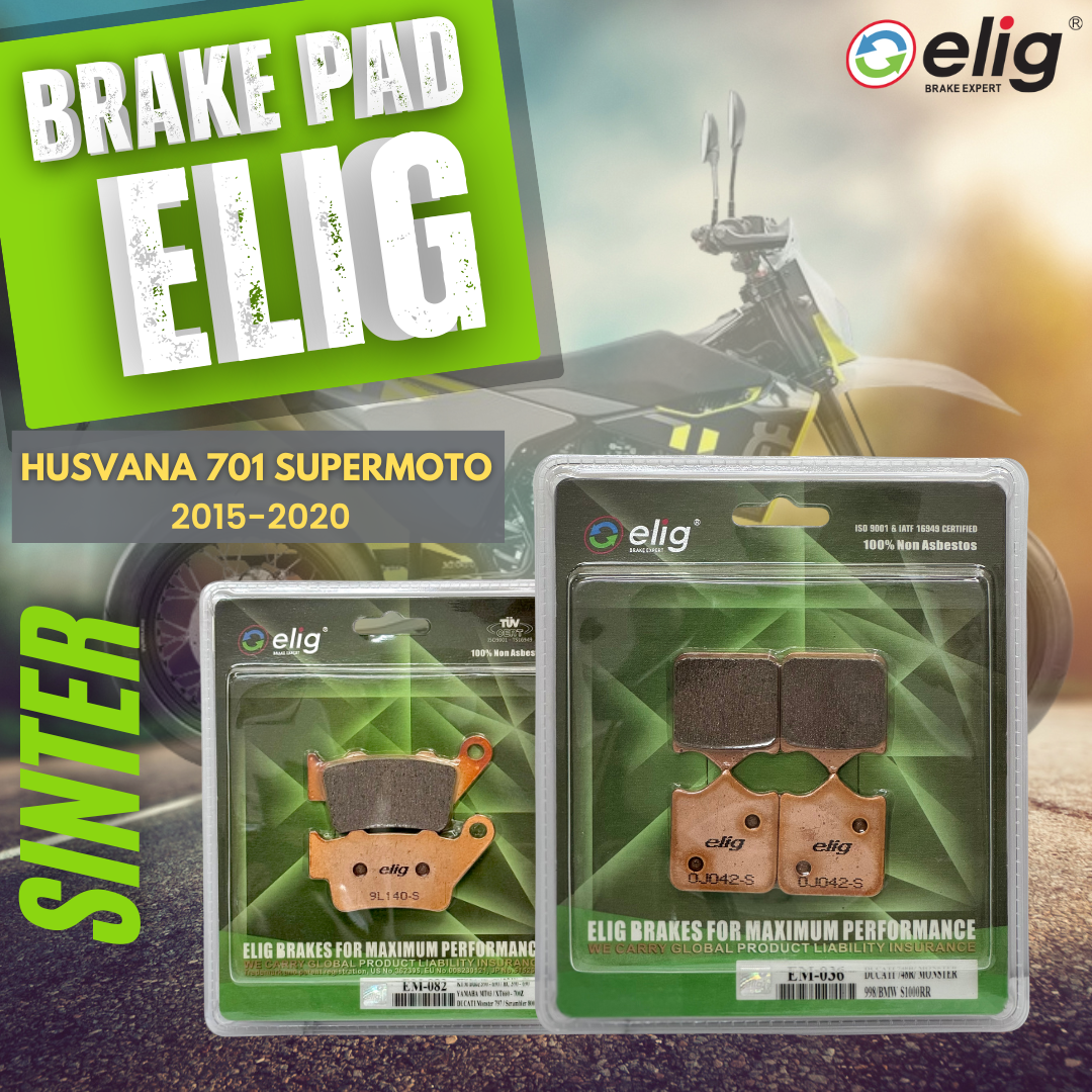 Bố thắng Elig Sinter dành cho xe HUSQVANA 701 SUPER MOTO 2015-2020 (Trước EM-036, Sau EM-082)  