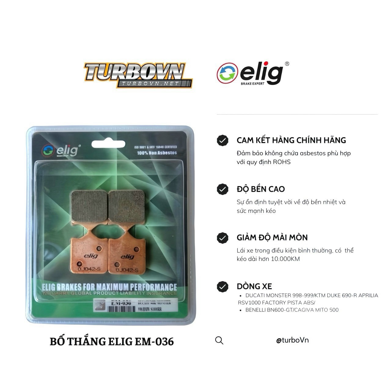 Bố thắng Elig S1000R/S1000RR