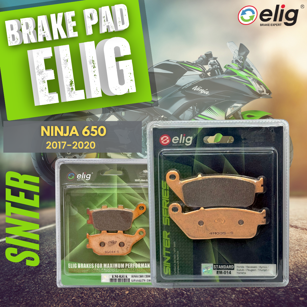 Bố thắng Elig Sinter dành cho xe KAWASAKI NINJA 650 2017-2024 (Trước EM-014, Sau EM-031A)