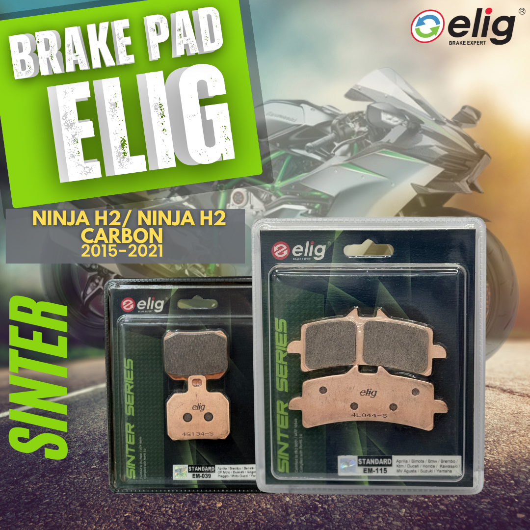 Bố thắng Elig Sinter dành cho xe KAWASAKI NINJA H2_ NINJA H2 CACBON 2015-2021 (Trước EM-115 , Sau EM-039)