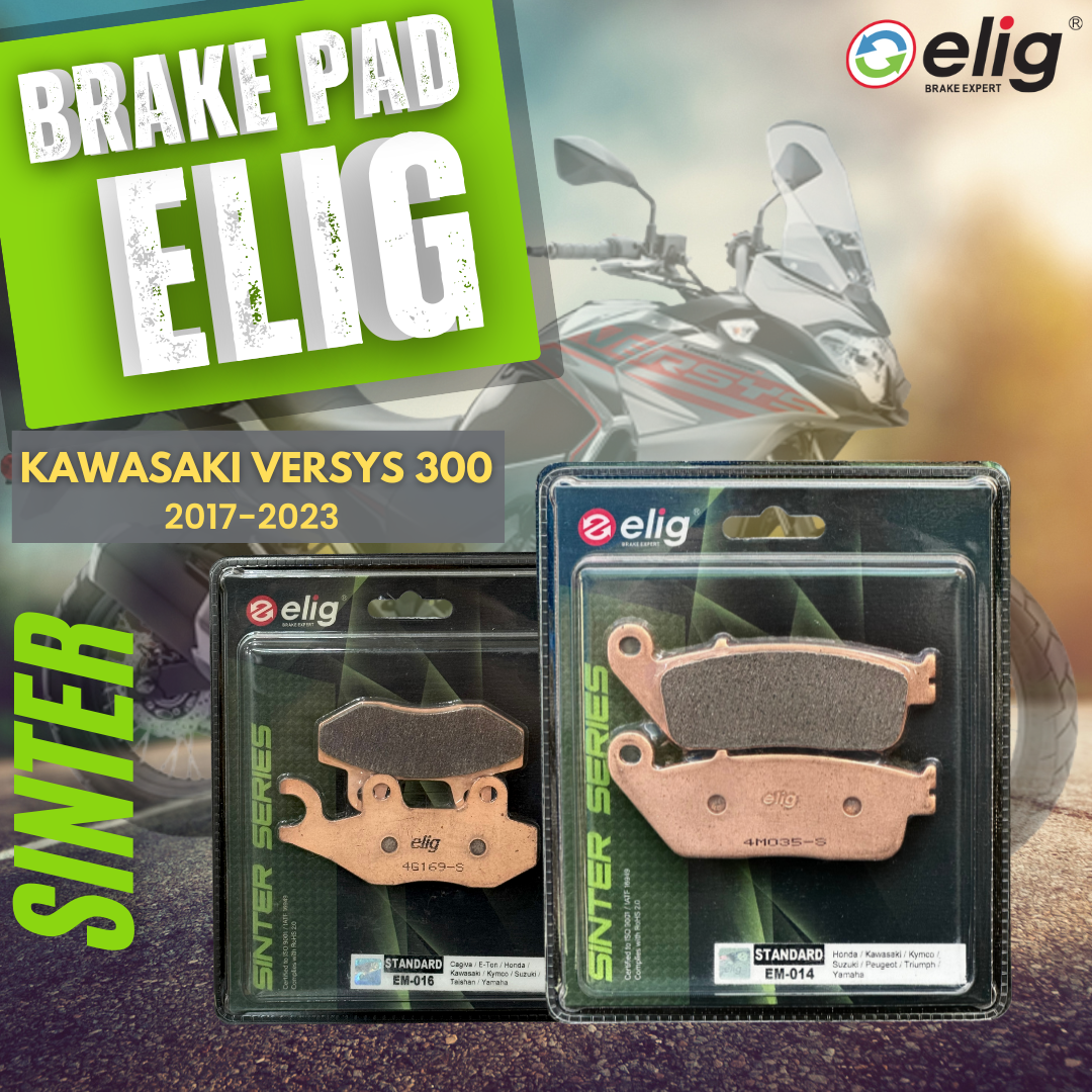 Bố thắng Elig Sinter dành cho xe KAWASAKI VERSYS 300 2017-2023 (Trước EM-014, Sau EM-016)