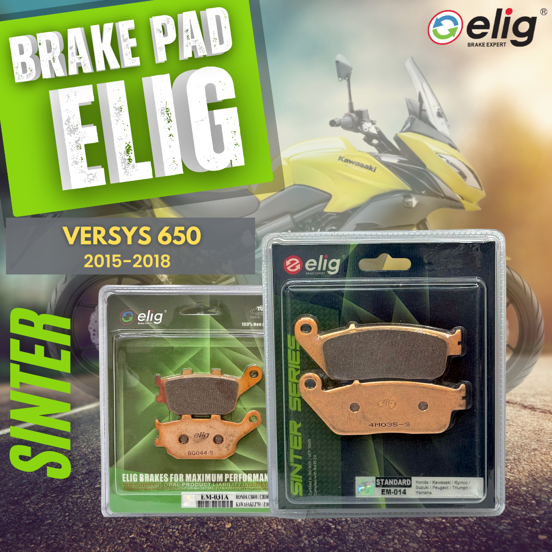 Bố thắng Elig Sinter dành cho xe KAWASAKI VERSYS 650 2015-2018 (Trước  EM-014, Sau EM-031)