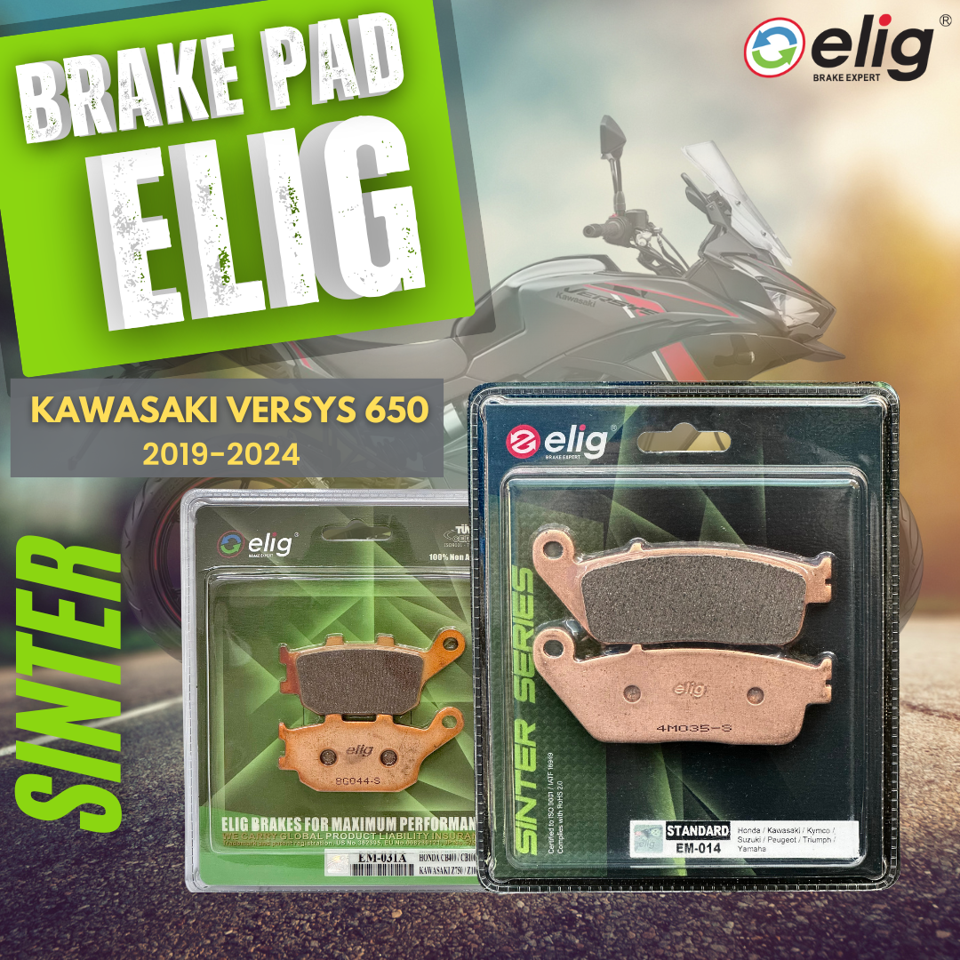 Bố thắng Elig Sinter dành cho xe KAWASAKI VERSYS 650 2019-2024 (Trước EM- 014, Sau EM- 031)