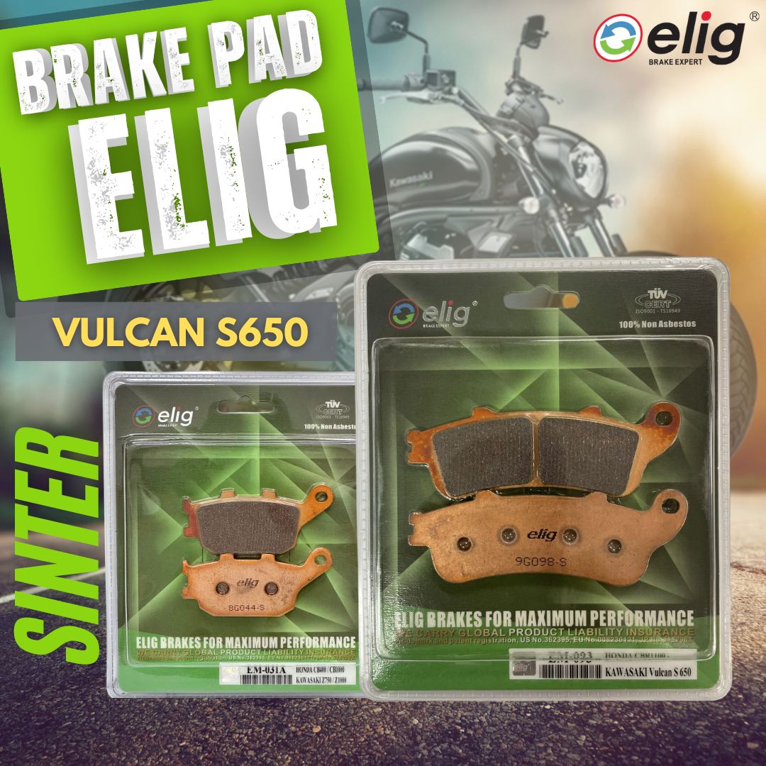 Bố thắng Elig Sinter dành cho xe KAWASAKI VULCAN S650 (Trước EM-093, Sau EM-031)