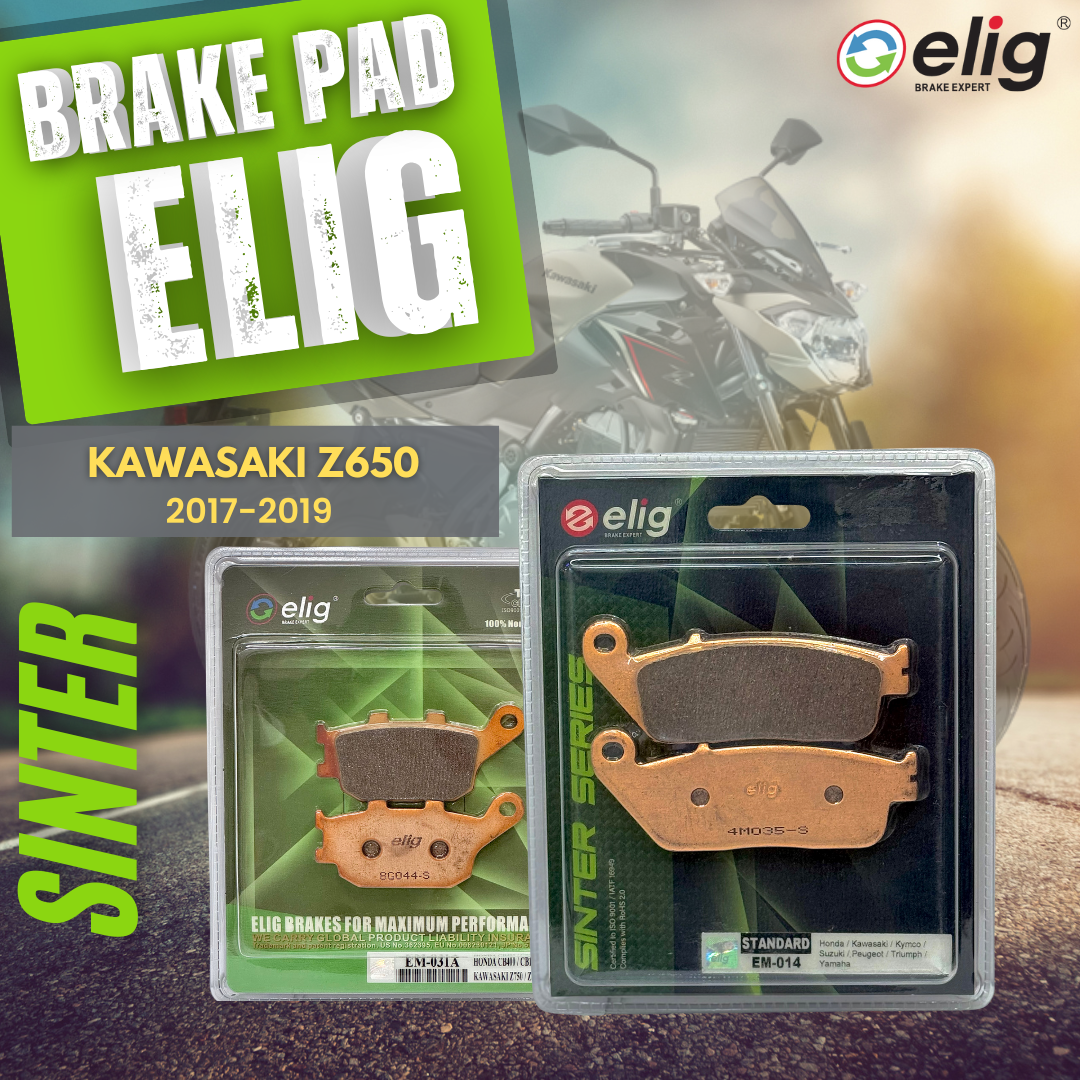 Bố thắng Elig Sinter dành cho xe KAWASAKI Z650 2017-2019 (Trước  EM-014, Sau EM-031)