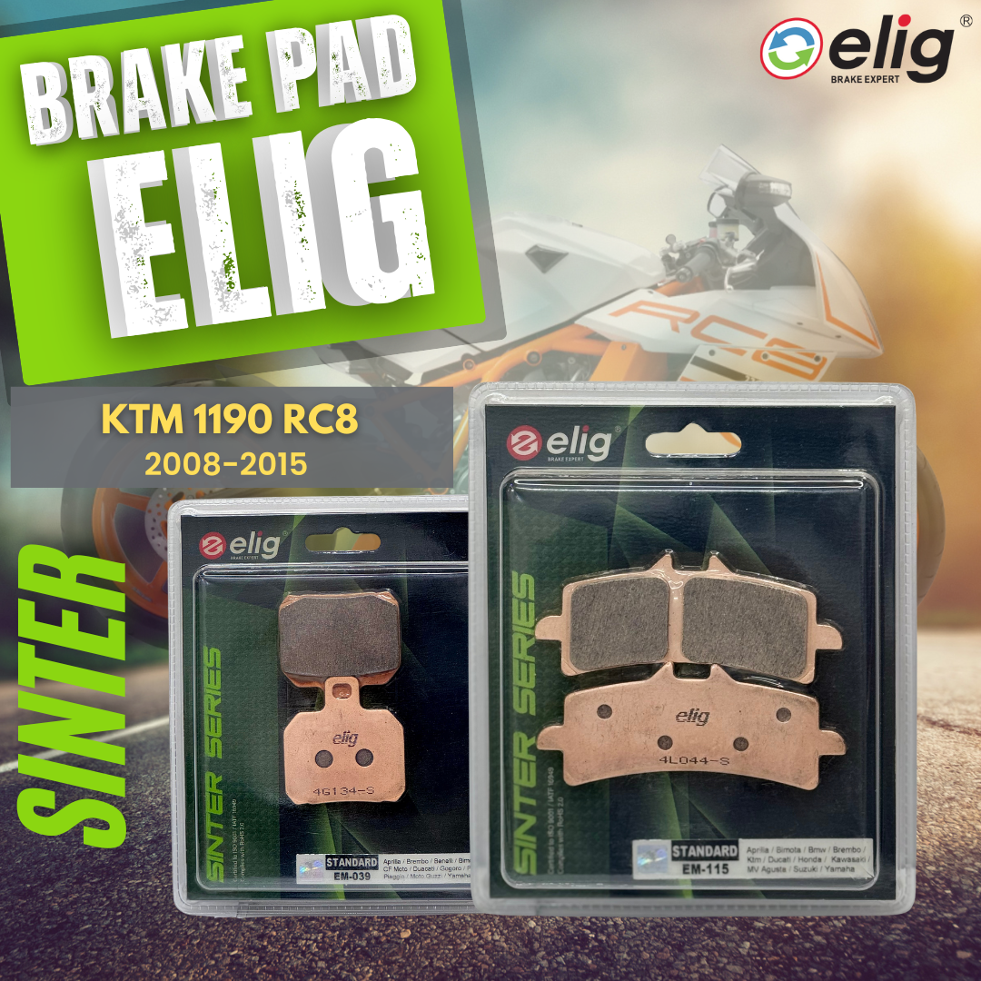 Bố thắng Elig Sinter dành cho xe KTM 1190 RC8 2008-2015 (Trước  EM-115, Sau EM-039) 