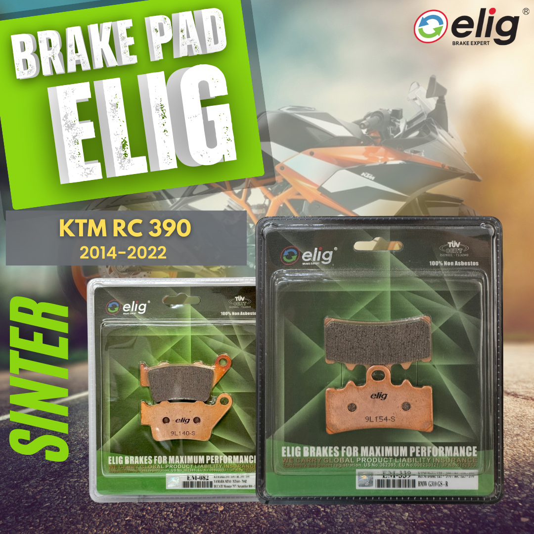 Bố thắng Elig Sinter dành cho xe KTM RC 390 2014-2022(Trước  EM-339, Sau EM-082 )