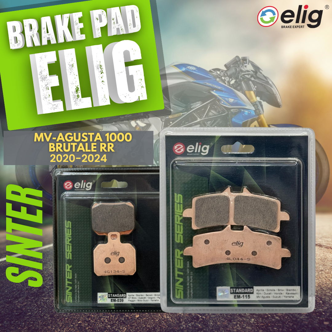 Bố thắng Elig Sinter dành cho xe MV AGUSTAR 1000 BRUTALE RR ( Trước EM- 115, Sau EM- 039)