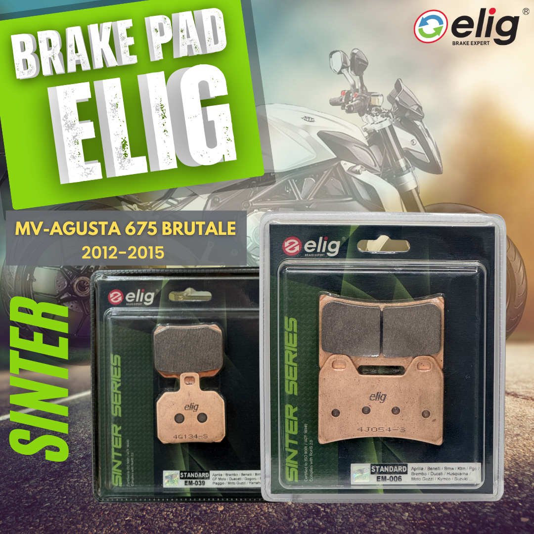Bố thắng Elig Sinter dành cho xe MV 675 BRUTALE 2012-2015 (Trước EM-006, Sau EM-039)