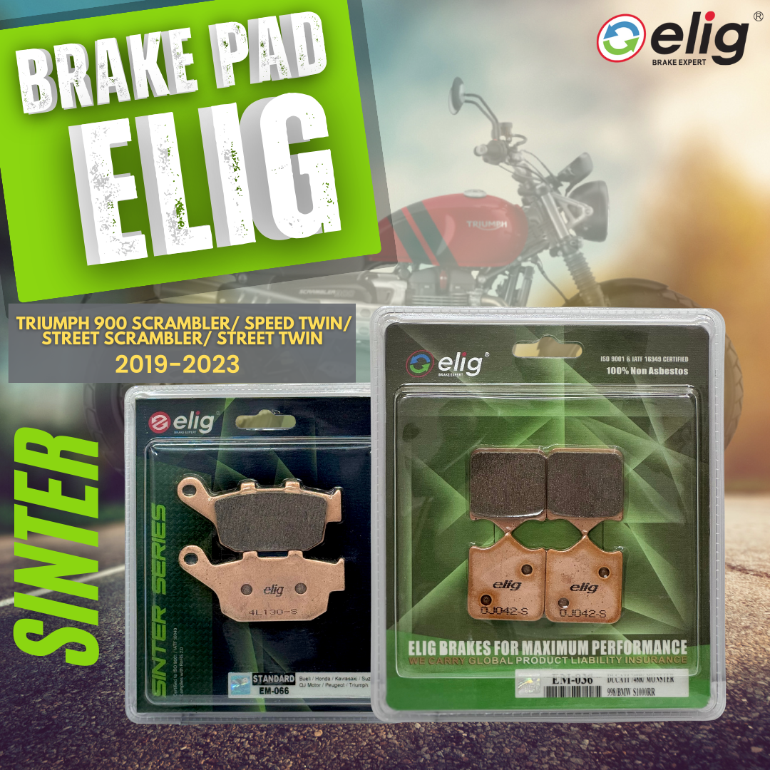 Bố thắng Elig Sinter dành cho xe TRIUMPH 900 SCRAMBLER_ STREET TWIN _SPEED TWIN 2023 (Trước EM-036, EM-066 ) Sau