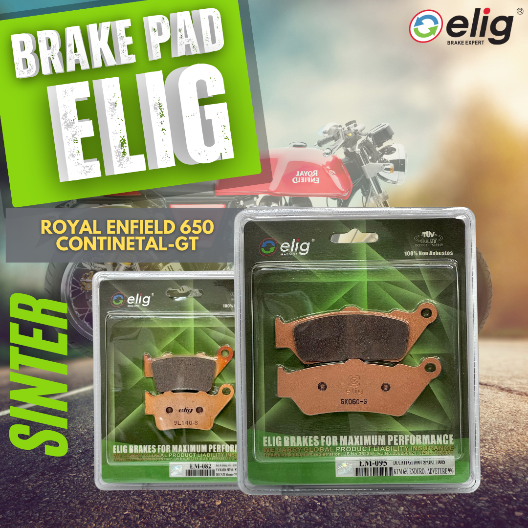 Bố thắng Elig Sinter dành cho xe ROYAL ENFIELD 650 CONTINETAL-GT (Trước EM-095, Sau EM-082)