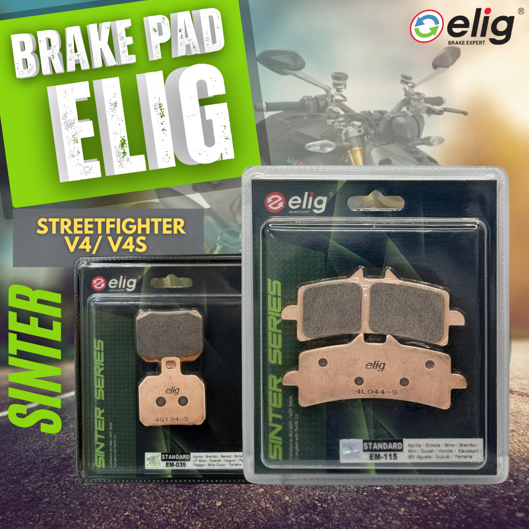 Bố thắng Elig Sinter dành cho xe DUCATI STREETFIGHTER V4/ V4S (Trước EM-115, Sau EM-039)