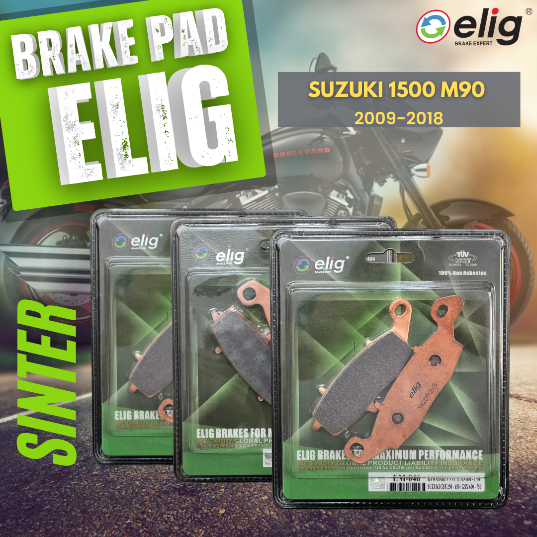 Bố thắng Elig Sinter dành cho xe SUZUKI 1500 M90 2009-2018 (Trước trái EM-046, Trước phải EM-032, Sau EM-046)