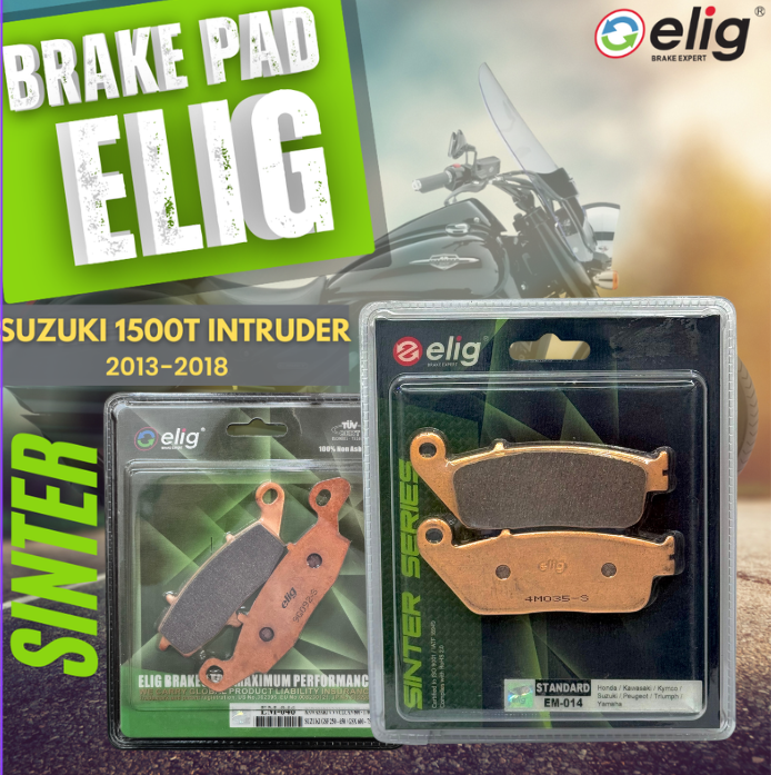 Bố thắng Elig Sinter dành cho xe SUZUKI 1500T Intruder 2013-2019 (Trước EM-014, Sau EM-046)