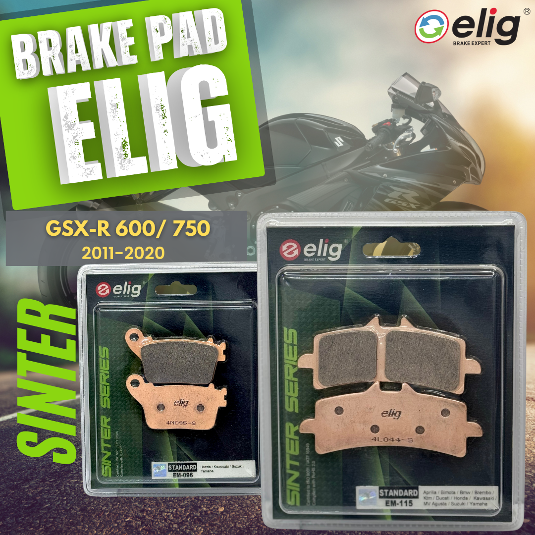Bố thắng Elig Sinter dành cho xe SUZUKI GSX- R600_750 2011-2020 (Trước  EM- 115, Sau EM- 096)