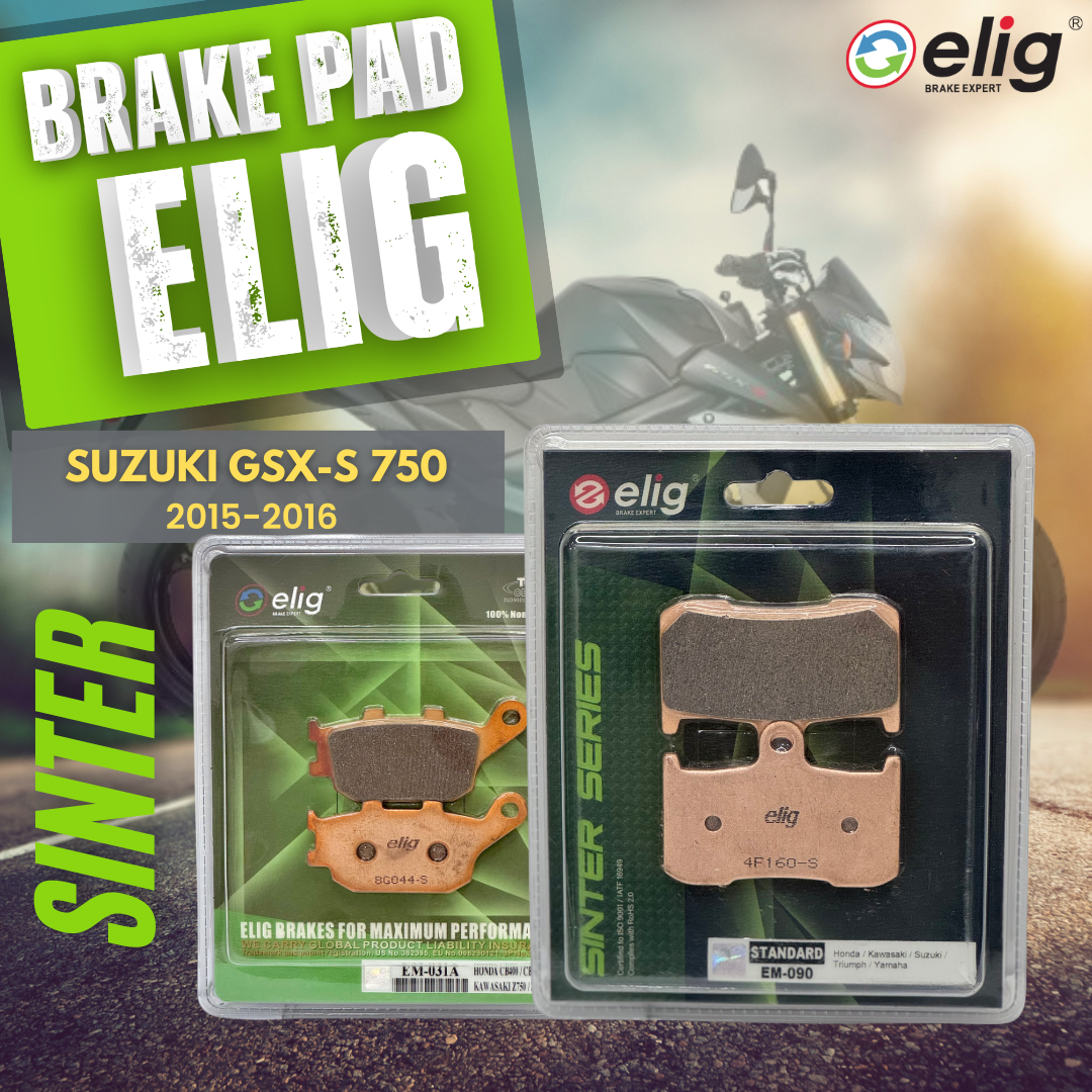 Bố thắng Elig Sinter dành cho xe SUZUKI GSX S750 2015-2016 (Trước EM-090, Sau EM-031A)