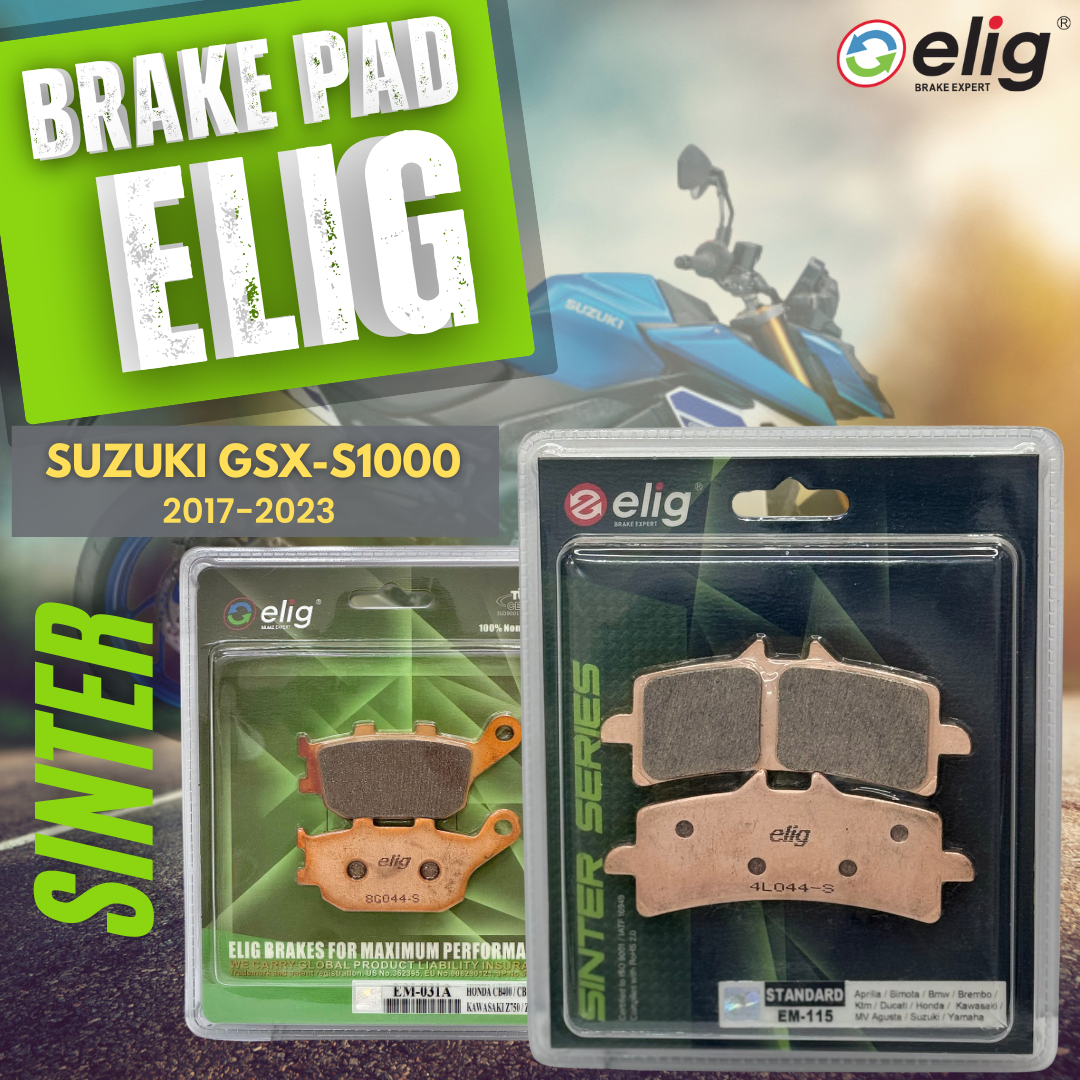 Bố thắng Elig Sinter dành cho xe SUZUKI GSX-S1000 2017-2023 (Trước EM-115, Sau EM-031 )