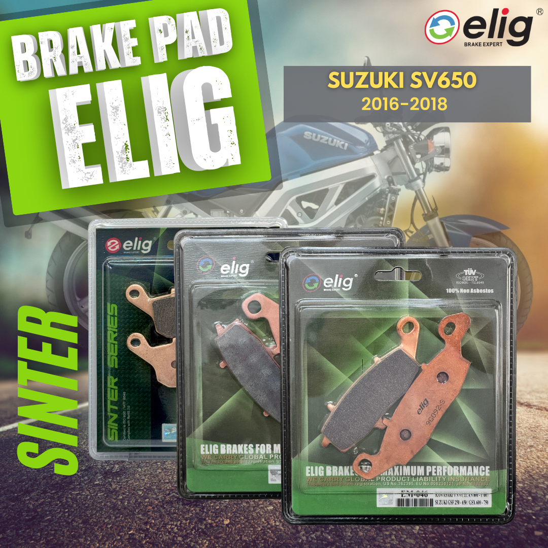 Bố thắng Elig Sinter dành cho xe SUZUKI SV650 2016-2018 (Trước trái EM-046, Trước phải EM-032, Sau EM-066)