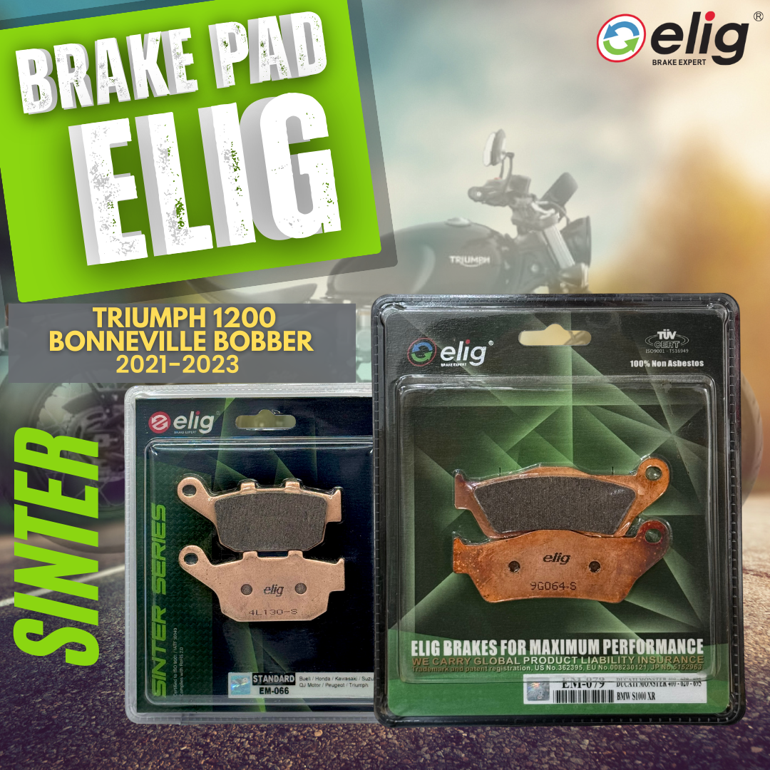 Bố thắng Elig Sinter dành cho xe TRIUMPH 1200 bonneville bobber 2021-2023 (Trước  EM- 079, Sau EM- 066)