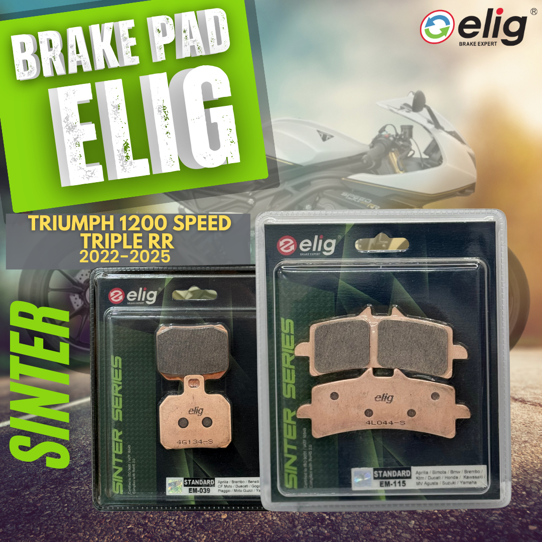 Bố thắng Elig Sinter dành cho xe TRIUMPH 1200 SPEED TRIPLE RR 2022-2025 (Trước Em-115, Sau EM-039)