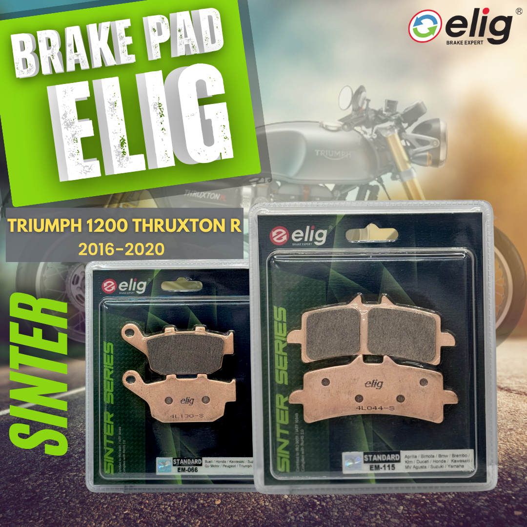 Bố thắng Elig Sinter dành cho xe TRIUMPH 1200 Thruxton R 2016-2020 (Trước EM-115, Sau EM-066)