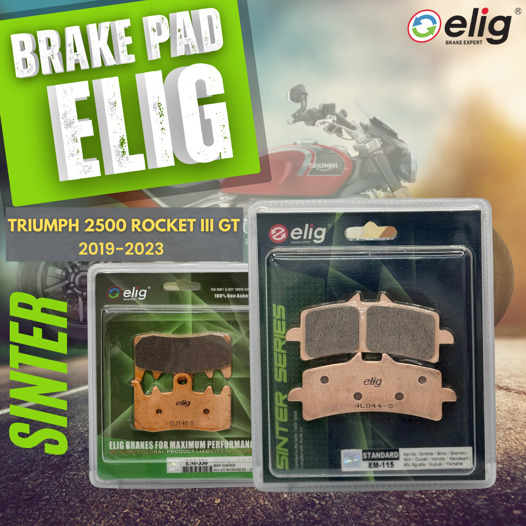 Bố thắng Elig Sinter dành cho xe TRIUMPH 2500 ROCKET 3 GT 2019-2023 (Trước EM-115, Sau EM-336)