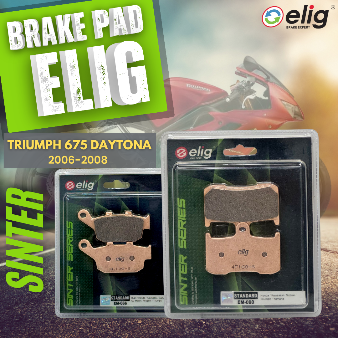 Bố thắng Elig Sinter dành cho xe TRIUMPH DAYTONA 675  2006-2008 (Trước EM-090, Sau EM-066)