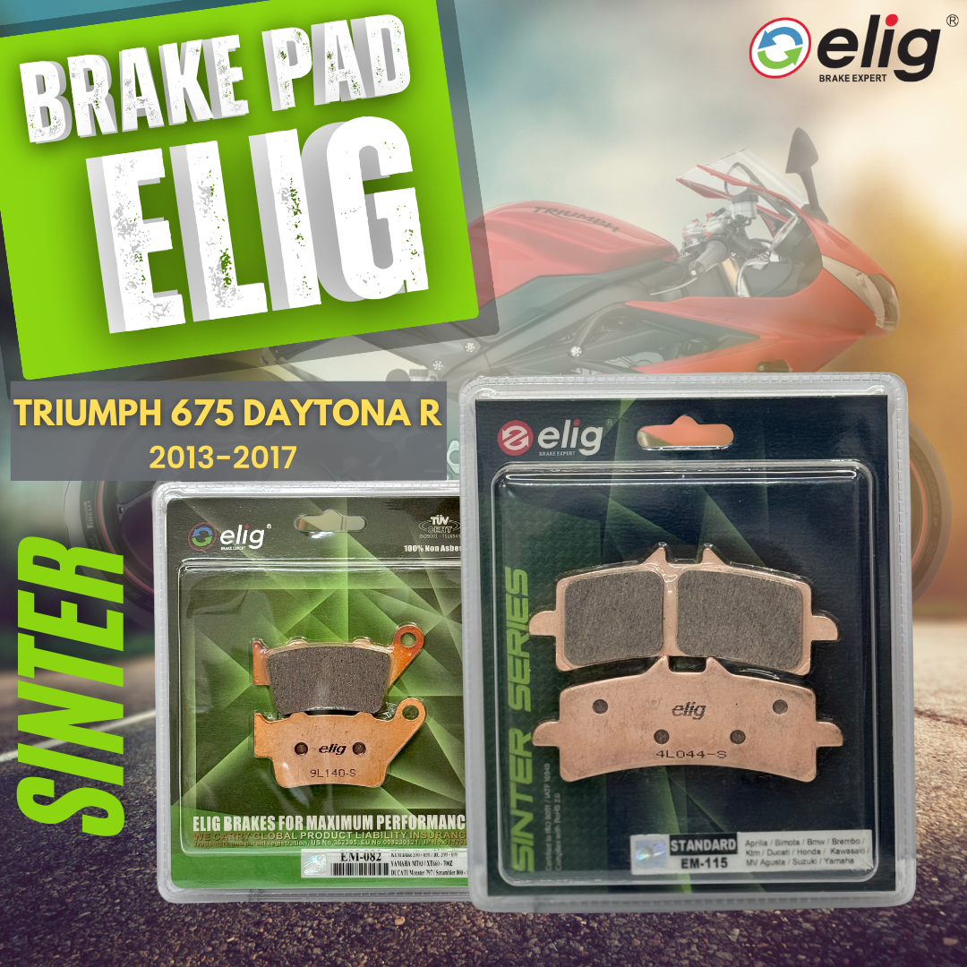 Bố thắng Elig Sinter dành cho xe TRIUMPH DAYTONA 675R 2013-2017 (Trước EM-115, Sau EM-082)