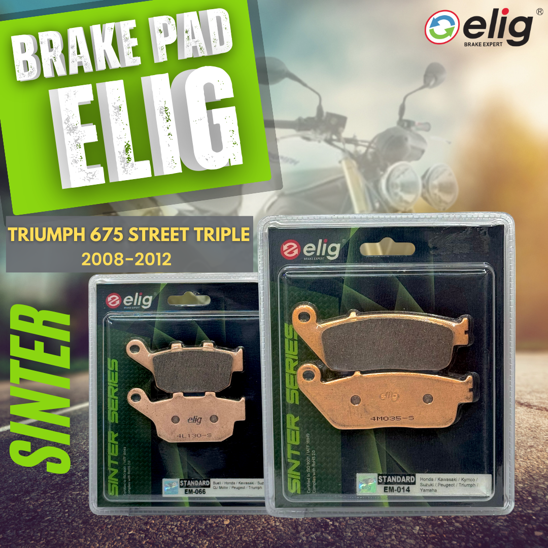 Bố thắng Elig Sinter dành cho xe TRIUMPH 675 STREET TRIPLE 2008-2012 (Trước EM-014, Sau EM-066)