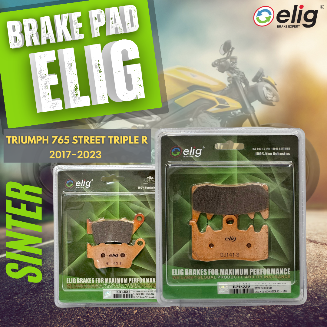 Bố thắng Elig Sinter dành cho xe TRIUMPH 765 STREET TRIPLE R 2017-2023 (Trước EM-336, Sau EM-082)