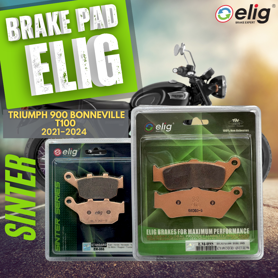 Bố thắng Elig Sinter dành cho xe TRIUMPH 900 BONNEVILLE T100 2021-2024 (Trước EM-095, Sau EM-066)