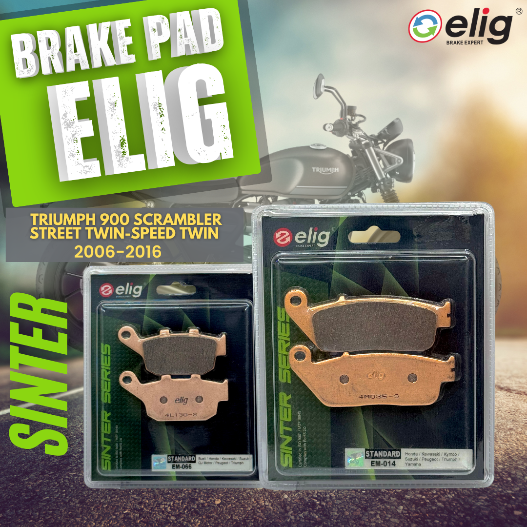 Bố thắng Elig Sinter dành cho xe TRIUMPH 900 SCRAMBLER-STREET TWIN-SPEED TWIN 2006-2016 (Trước EM-014, Sau EM-066)