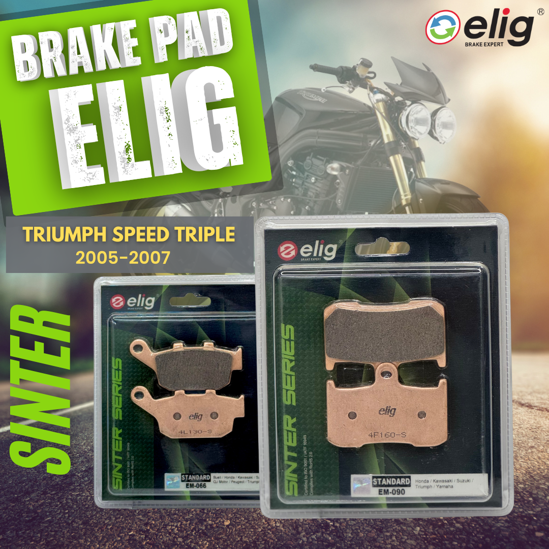 Bố thắng Elig Sinter dành cho xe TRIUMPH SPEED TRIPLE 2005-2007 (Trước EM-090, Sau EM-066)
